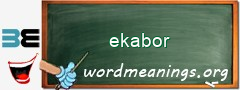 WordMeaning blackboard for ekabor